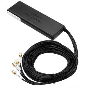 Airgain GL-CCWG 4:1 Antenna with MIMO LTE, WiFi, GPS, adhesive mount, SMA male, RP-SMA male, 10' coax, black